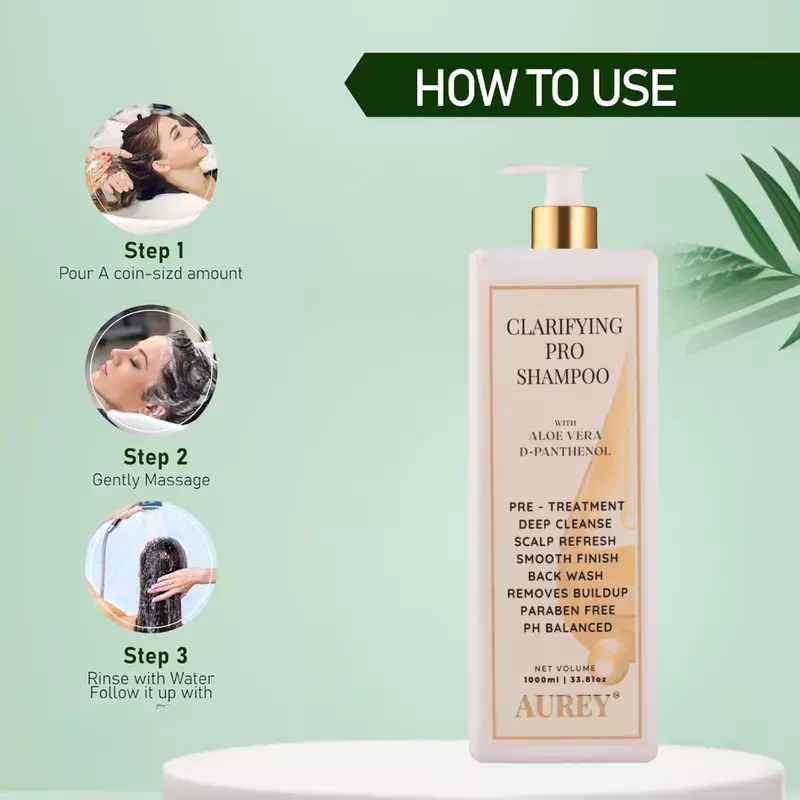 Aurey Clarifying Pro Shampoo With Aloe Vera & D-Panthenol 1000 ml
