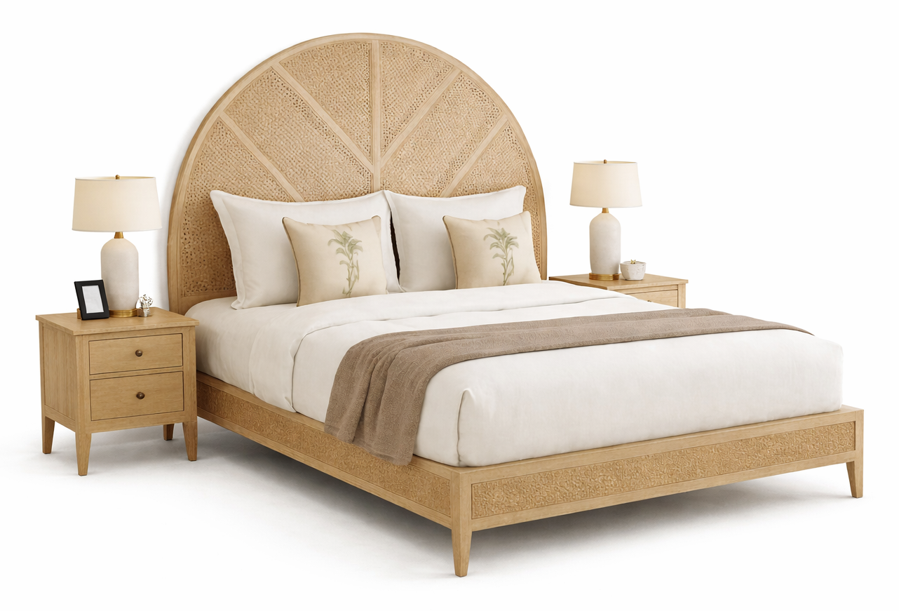Laura Rustic Finish Hotel King Size Bed