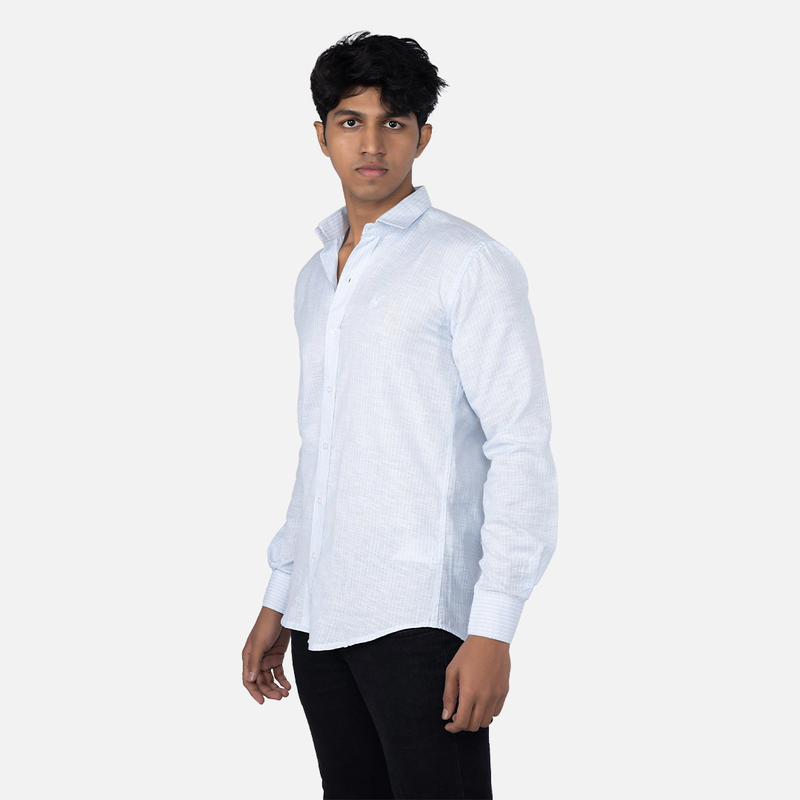 Men Blue Bell Stripe Casual Shirt