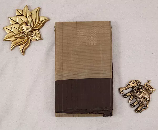 Pastel Yellow Ikat Silk Saree with Gold Zari Border and ikat blouse | Handloom Saree
