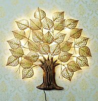 DAD Tree of Life Metal Wall Art with LED for Living Room, Bedroom, Office - Size (30x2x30 Inches)