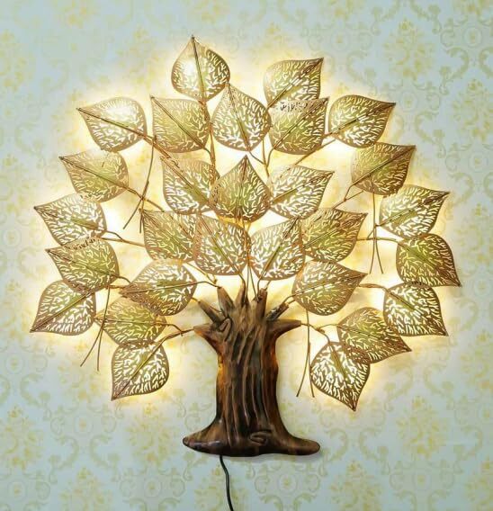 DAD Tree of Life Metal Wall Art with LED for Living Room, Bedroom, Office - Size (30x2x30 Inches)