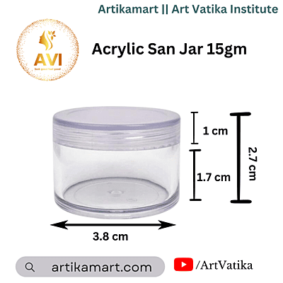 Acrylic San Jar + White Inner + TRANSPARENT Cap - 15g Acrylic San Jar + White Inner + TRANSPARENT Cap - 15g