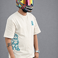 Unisex  Urban Bear Embroidered Oversized Tee