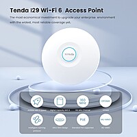 Tenda i29 Wi-Fi 6 AX3000 Dual Band Gigabit Wireless Access Point, Coverage 3200 sq.ft|PoE Powered|Surport IEEE 802.11ax Wave 2 and MU-MIMO (White) Tenda i29 Wi-Fi 6 AX3000 Dual Band Gigabit Wireless Access Point, Coverage 3200 sq.ft|PoE Powered|Surport IEEE 802.11ax Wave 2 and MU-MIMO (White)