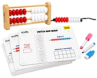 Rekenrek Level 1 | Age 3+ | Ten-Bead String + Twenty-Bead Frame | Write And Wipe Activity Mats