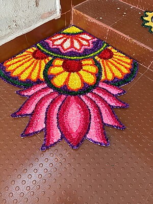 Rangoli Mat - D026 - Corner Mat