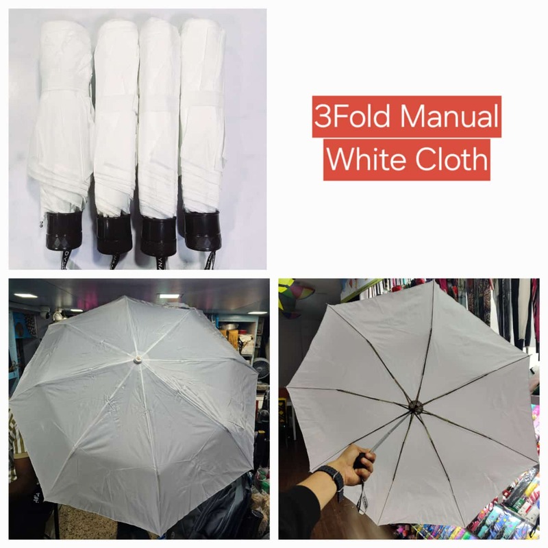 3FOLD WHITE UMBRELLA | (Pack of 12pcs) | INR 180/piece