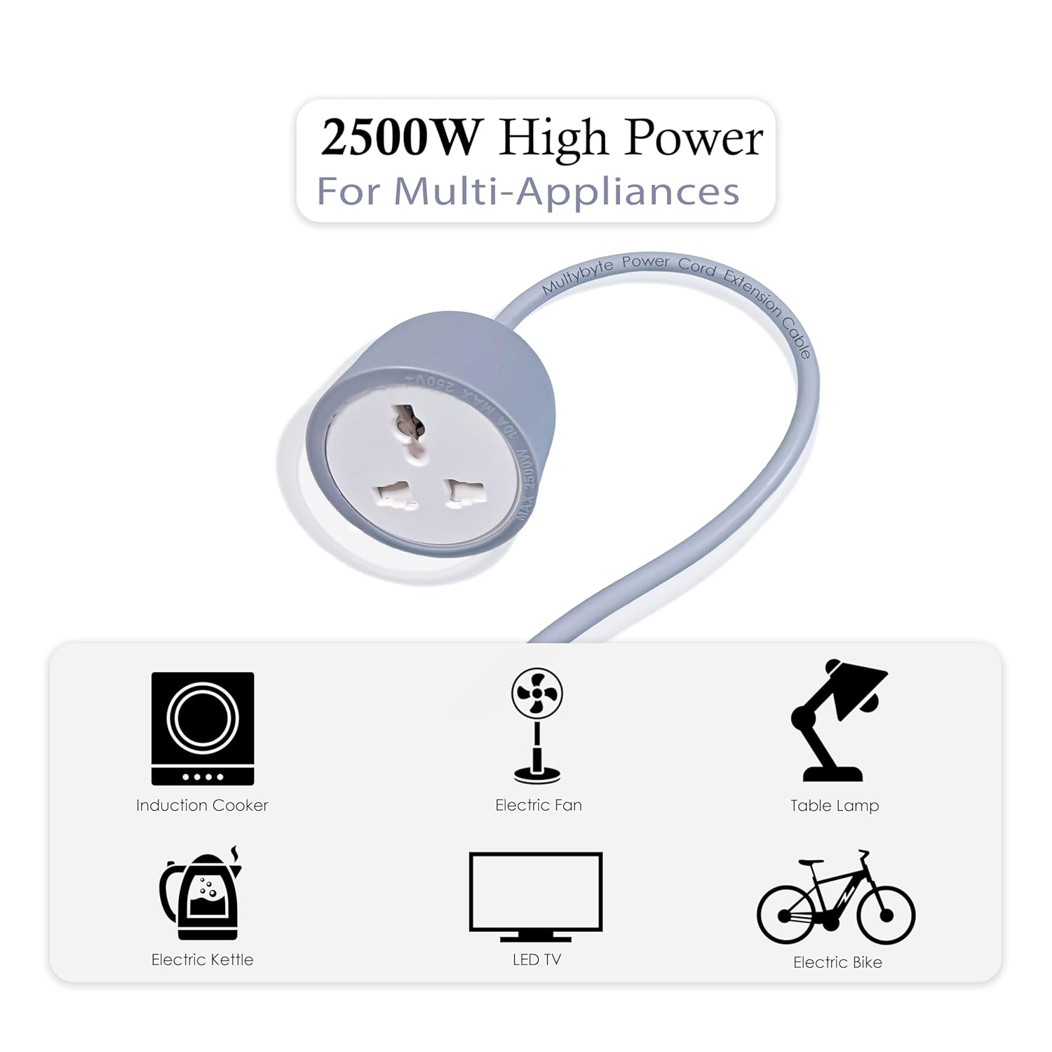 Power Cord Extension Cable (Male to Female) with Heavy Duty Long Wire Cord, Single Outlet Socket, 3 pins Extension Cord for Indoor Outdoor Use Power Cord Extension Cable (Male to Female) with Heavy Duty Long Wire Cord, Single Outlet Socket, 3 pins Extension Cord for Indoor Outdoor Use