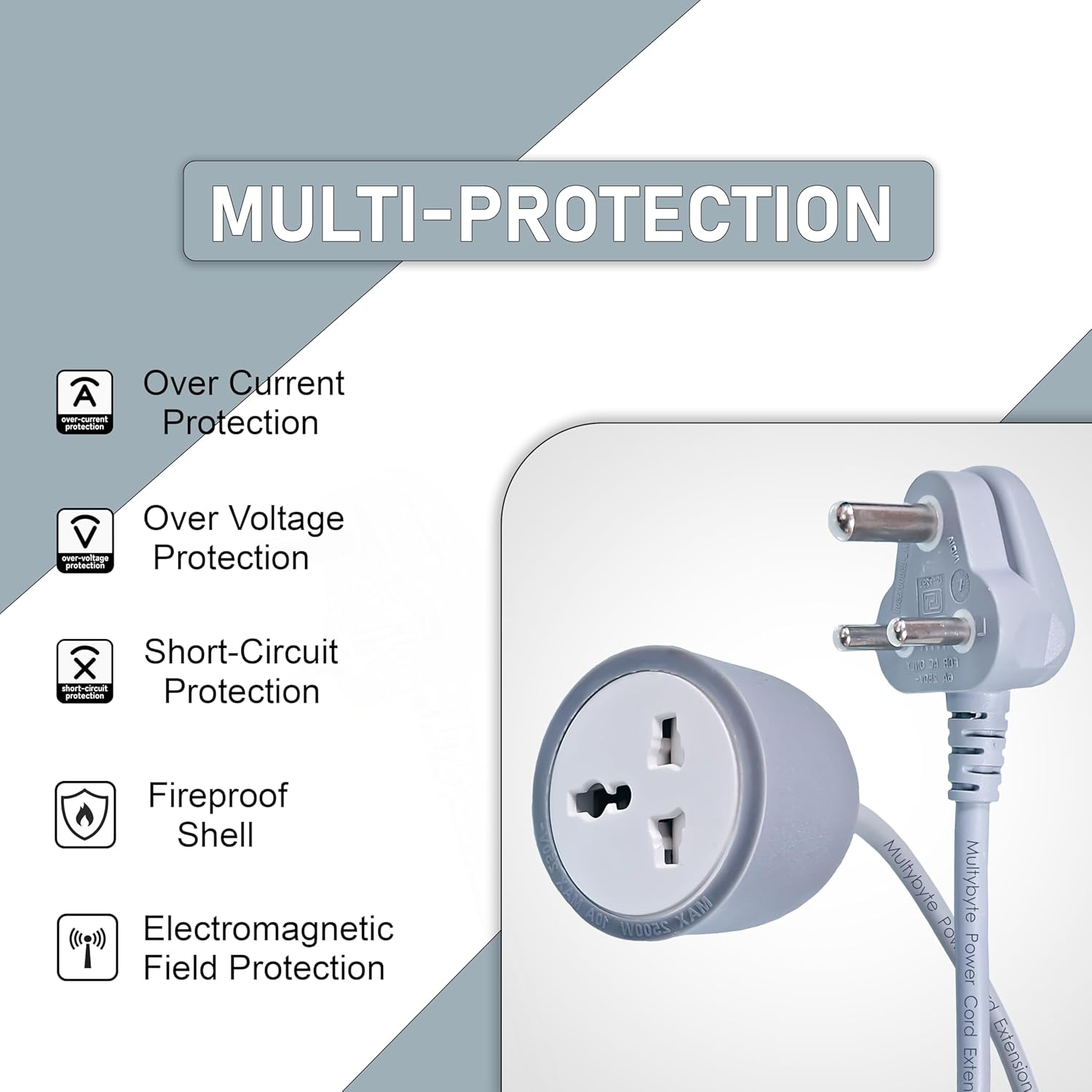 Power Cord Extension Cable (Male to Female) with Heavy Duty Long Wire Cord, Single Outlet Socket, 3 pins Extension Cord for Indoor Outdoor Use Power Cord Extension Cable (Male to Female) with Heavy Duty Long Wire Cord, Single Outlet Socket, 3 pins Extension Cord for Indoor Outdoor Use