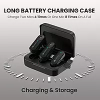 Vlogmate 2 Dual Wireless Microphone – Type-C & 8-Pin Receiver | Noise Cancellation | Charging Case