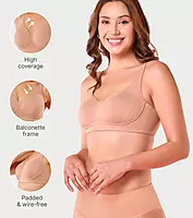 Enamor Innovations Bamboo Bliss, Everyday, Full Support, Women's T-Shirt Bra - Super Soft, Naturally Absorbent & Antimicrobial, Padded, Wirefree, High Coverage- A077