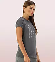 Enamor Essentials Womens E147-Short Sleeve Crew Neck Slim Fit Stretch Cotton Tee