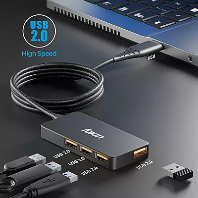 USB HUB FOXIN 4 PORT 2.0 1.5MTR FUH-002 (USB 2.0X4)