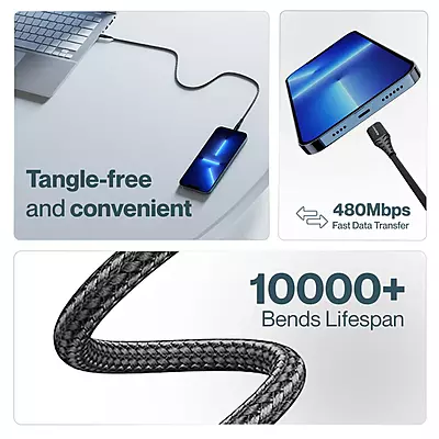 CABLE AMBRANE BRAIDED TYPE-C TO TYPE-C 2MTR BCTT-20