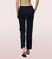 Enamor Essentials Womens E014-Mid Rise Slim Fit Basic Straight Leg Lounge Pants
