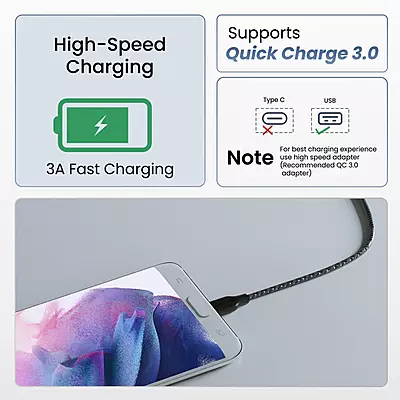 CABLE AMBRANE BRAIDED MICRO USB BCM-C10