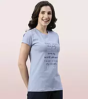 Enamor Essentials Womens E147-Short Sleeve Crew Neck Slim Fit Stretch Cotton Tee