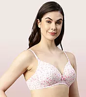 Enamor Vanish Curve Neckline With Lift Cup Women's Everyday Printed T-Shirt Bra - Padded, Wirefree, High-Coverage - F065