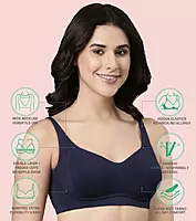 Enamor Innovations Bamboo Bliss, Everyday, Full Support, Women's T-Shirt Bra - Super Soft, Naturally Absorbent & Antimicrobial, Padded, Wirefree, High Coverage- A077