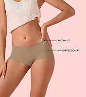 Enamor Innovations Invisi, All Day Comfort, Mid Waist Boyshorts Panty for Women - No Visible Panty Lines, Breathable, Sweat wicking, Free Cut, Full Coverage - PS40