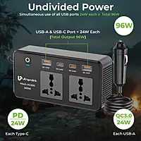UltraProlink UM1223 - 6 in 1 Car Inverter with USB DC 12V to AC 200W