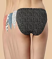 Enamor CH03-Cotton Classic Antimicrobial And Stain Release Finish Hipster Panty-Pack of 5