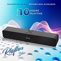 Lapcare Musi Bar LSB‑630: 16 W (8 W×2) stereo Bluetooth 5.3 soundbar with mic, 52 mm dynamic drivers, AUX/USB/TF support, up to 20 hr playback, compact & portable.