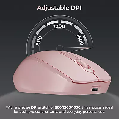 WIRELESS MOUSE FOXIN FLOW BT+2.4GHZ DPI (PINK)