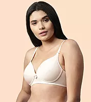 Enamor Vanish Curve Neckline With Lift Cup Women's Everyday T-Shirt Bra - Padded, Wirefree, High-Coverage - F065