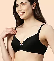 Enamor Women's Perfect Plunge Lift T-Shirt Bra - Detachable Straps, Lightly Padded, Wirefree, Medium Coverage - F023