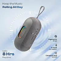 Ozzie LBS-102 10W Bluetooth Speaker – RGB Light | TWS Stereo | 8H Playtime | Grey