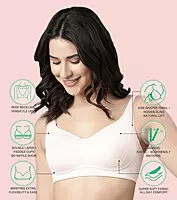 Enamor Innovations Bamboo Bliss, Everyday, Full Support, Women's T-Shirt Bra - Super Soft, Naturally Absorbent & Antimicrobial, Padded, Wirefree, High Coverage- A077