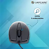 Lapcare L‑70+ USB Mouse – 1200 DPI, Ergonomic, 3D Optical Tracking, Plug-and-Play