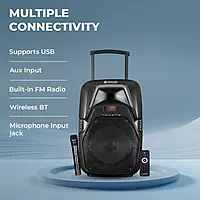 lapcare LAPSONIC IV LTS‑612: 40 W stereo party speaker with wired mic, Bluetooth/AUX/FM/USB support, LED lights & remote control—perfect for events