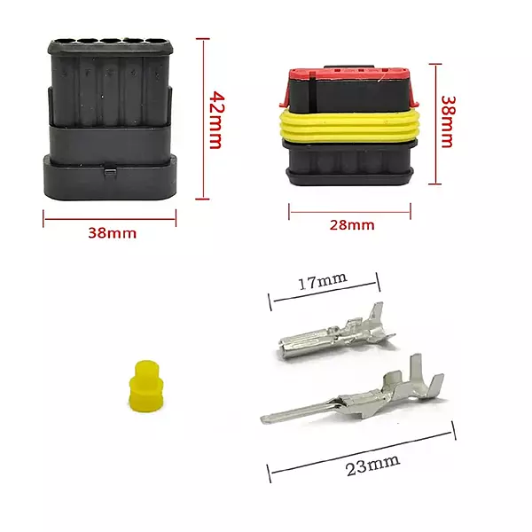 3 Pin Superseal AMP 1.5 Waterproof Automotive Connectors (Male & Female + Terminals + Seals) – IP Rated, RoHS & CE Approved
