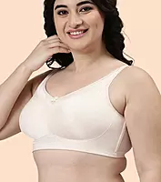 Enamor Hidden X-Frame and Smoothening Full Support Everyday Bra - Jiggle control, Non Padded, Wirefree, Full Coverage - FB12