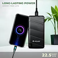 High‑capacity 20,000 mAh Lapcare Blaze Pro LPB‑018 with 22.5 W fast charging, 4‑port output (USB‑A, Type‑C, Micro‑USB), LED indicator & smart safety