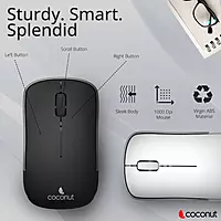 Coconut Mini Desire WK29 Wireless Combo (Black Keys, Grey Border, Compact Design, Ergonomic Feel,Long Battery Life, 1 Year Warranty)