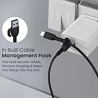 Portronics Konnect Core 3 – USB-A to Type-C Cable, 1.5m, Durable, Fast Charging, Data Transfer, Compatible with Smartphones, Tablets, Laptops, Sleek Black Design, Ideal for Everyday Use.