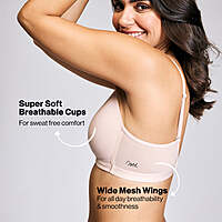 Nykaa Breathe Cotton Triangle Cup Padded Non Wired T-Shirt Bra NYB003 