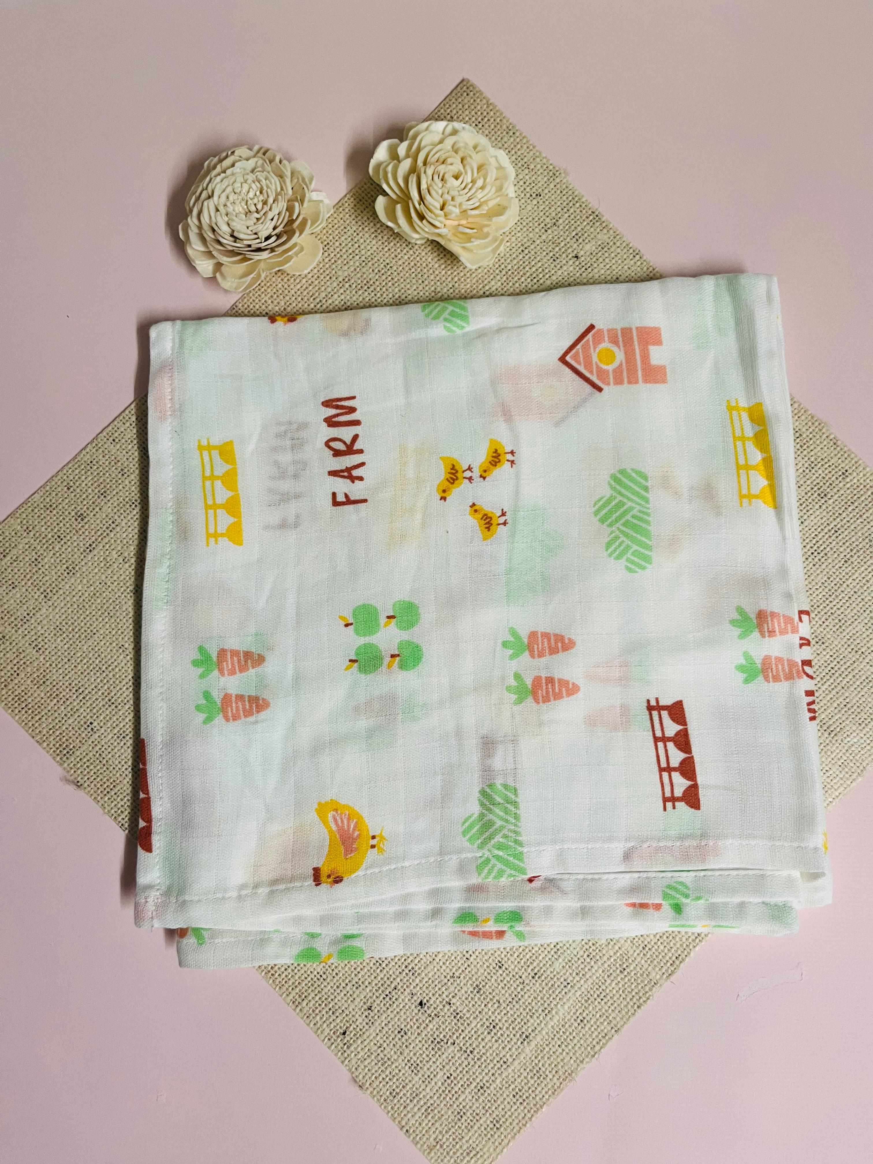 Muslin Swaddle Wrap - Assorted design (100*100cm) Muslin Swaddle Wrap - Assorted design (100*100cm)