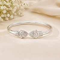 925 Sterling Silver Baby Vel Kada – Traditional Silver Bracelet for Babies