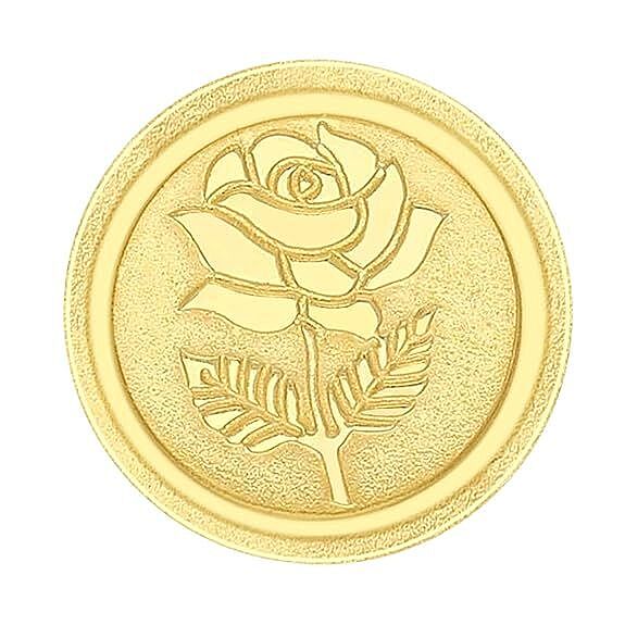 22 KT Rose Flower Pattern Gold Coin 2 Gm Jos Alukkas