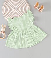 Mint Mist Crinkled Muslin Frill Frock