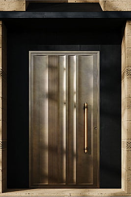 Modern 3D HDHMR Door with Deco Paint in Bronze Finish Modern 3D HDHMR Door with Deco Paint in Bronze Finish