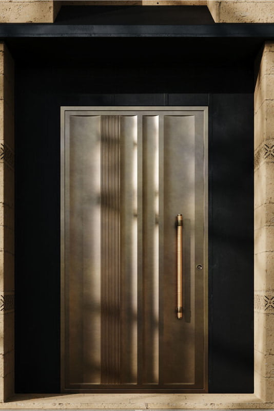 Modern 3D HDHMR Door with Deco Paint in Bronze Finish