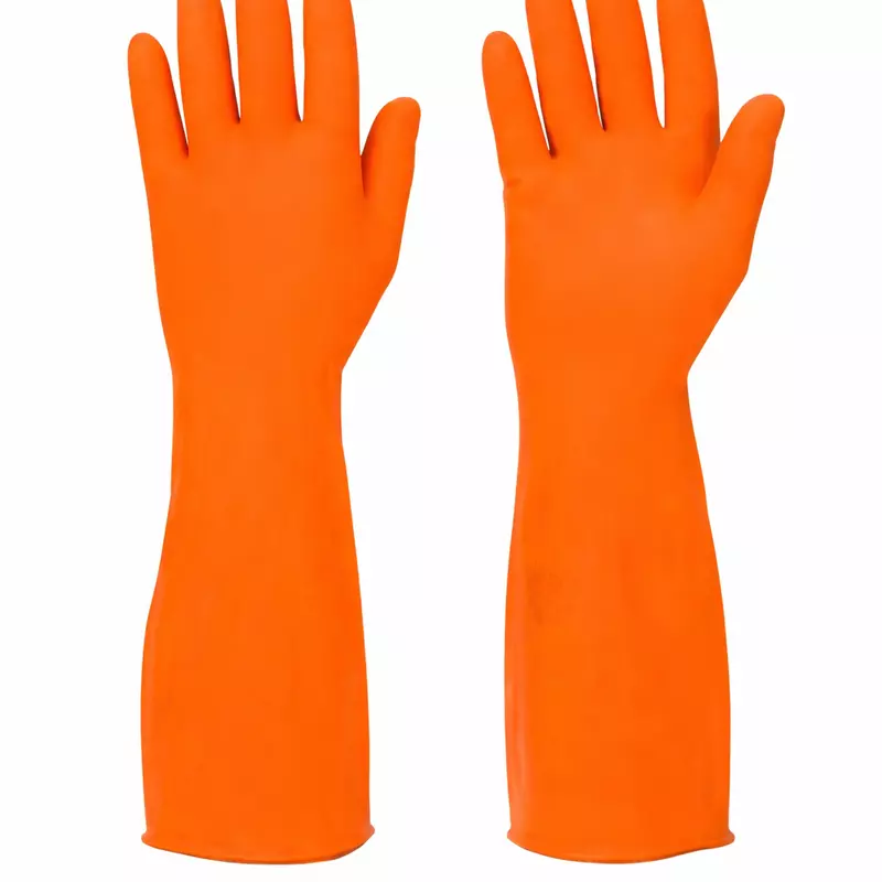 Orange Rubber hand gloves Heavy Duty 12"