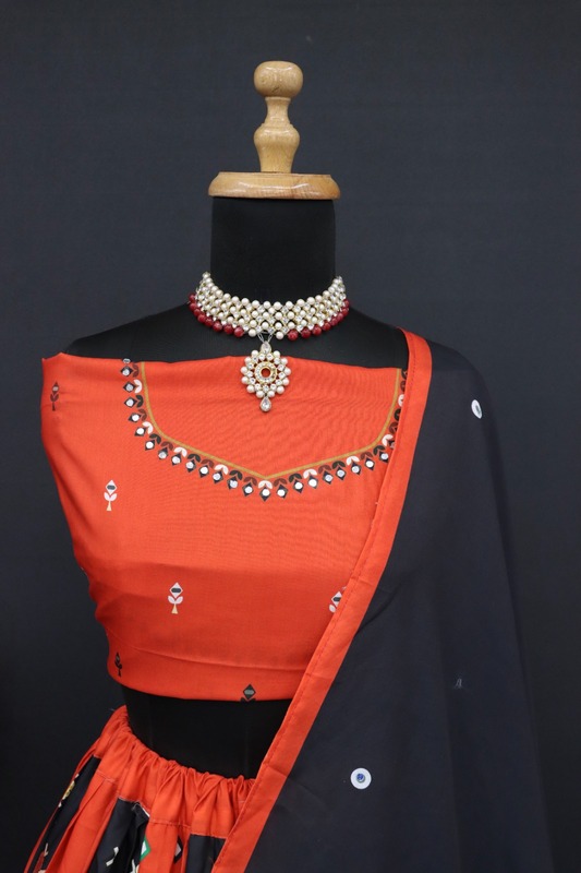 Digital Print Muslin Cotton Lehenga Choli D.39