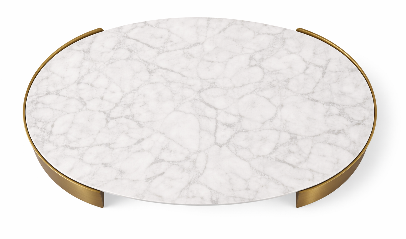 Erin Oval Marble Top Coffee Table